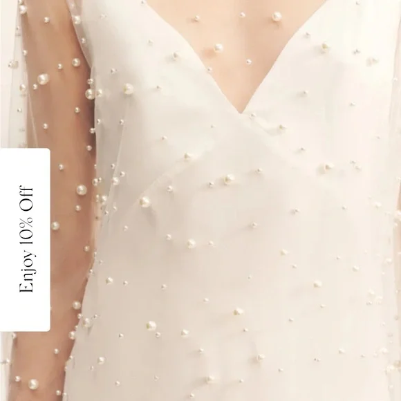 Shona Joy NWT Opaline Sheer Pearl Mini Dress